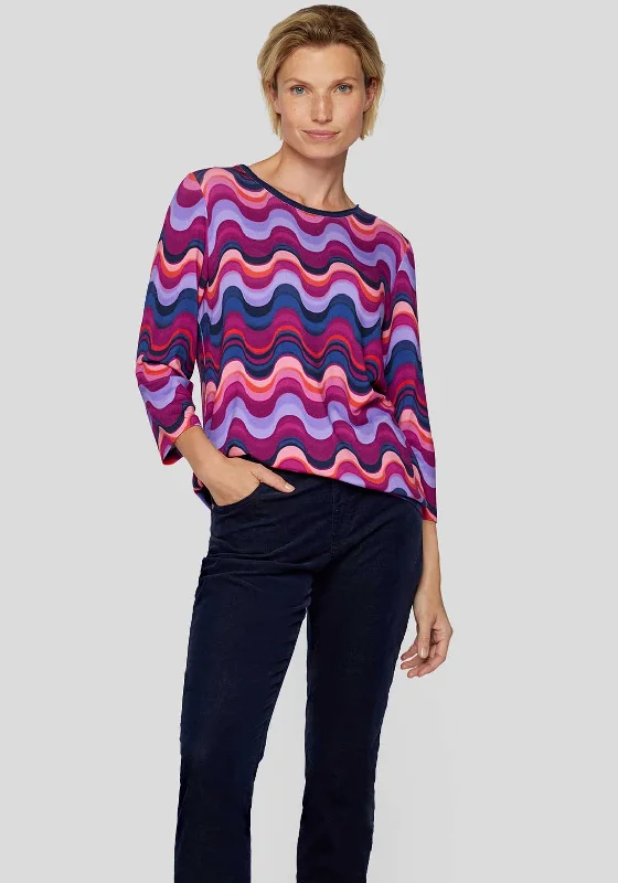 Epic Deals Rabe Wavy Print Top, Pink Multi