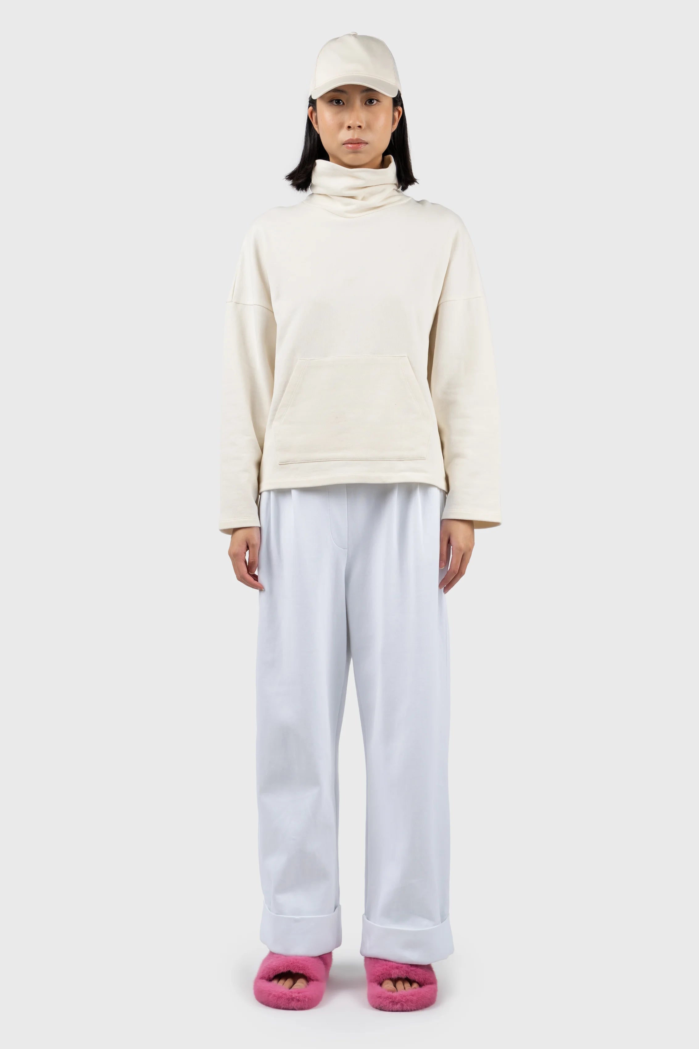 Can't Be Beat Funnel Neck Sweatshirt with dropped shoulder
