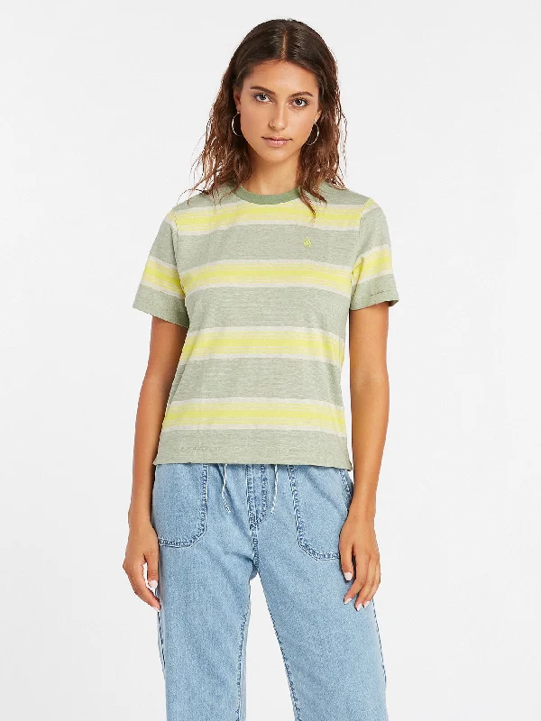 Markdowns Hypen On Strypes Short Sleeve Top - Lime