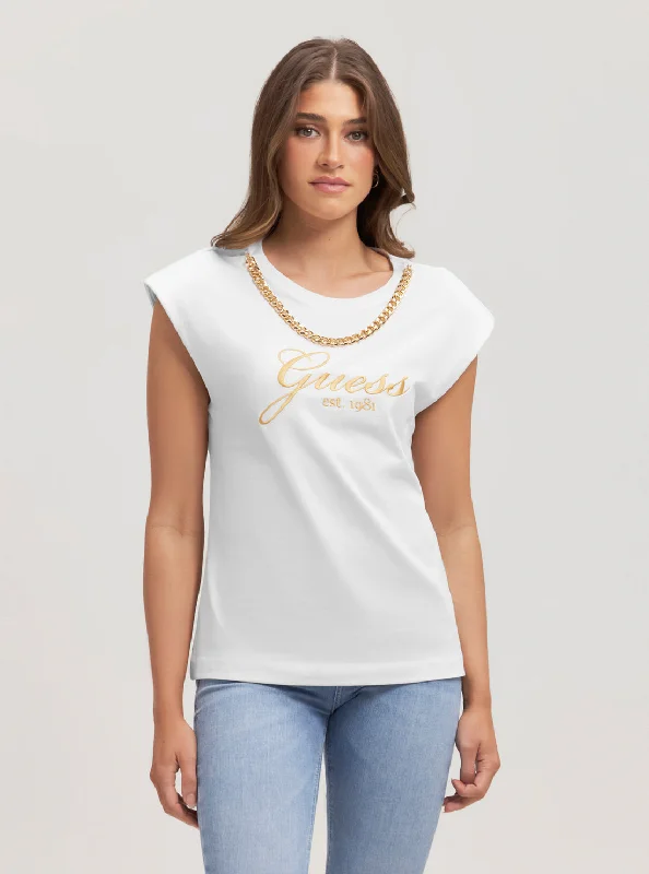 Eco White Crystal Logo T-Shirt