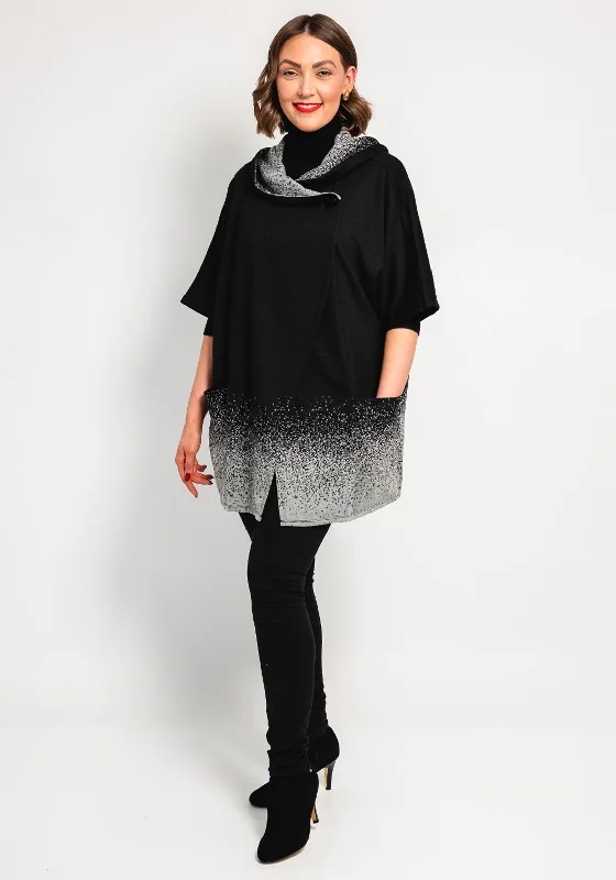 Final Sale Ever Sassy Button Neck Tunic Top, Black