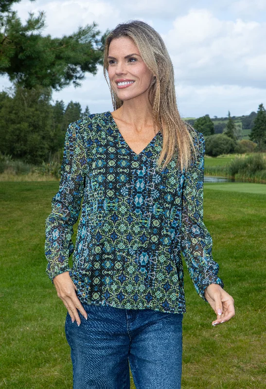 Savings Event Kaleidoscope V Neck Top