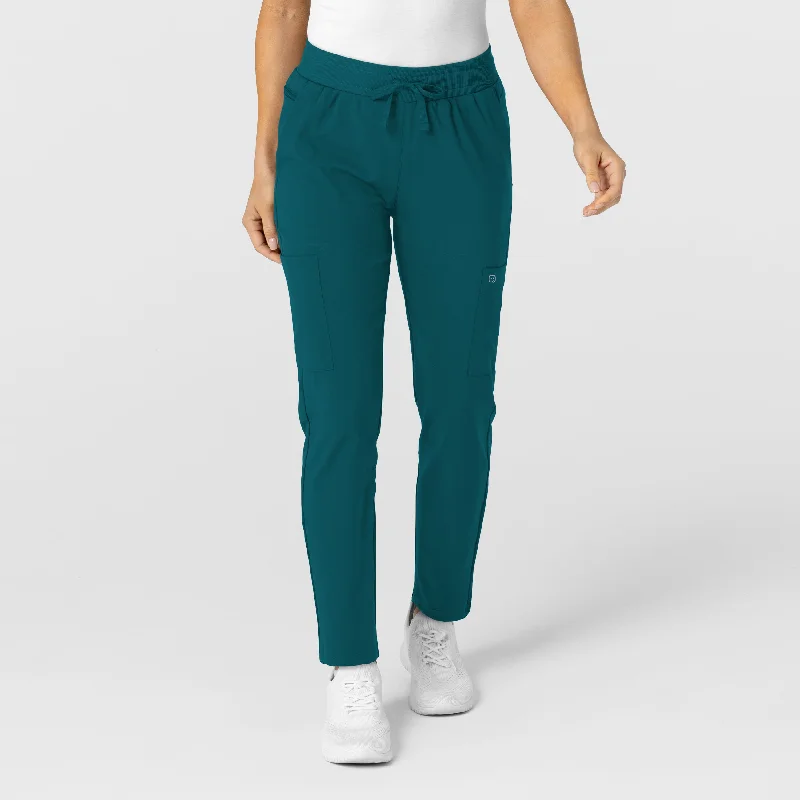 Year-End Clearance W123 Women's Flex-n-Reach Track Scrub Pant - Caribbean