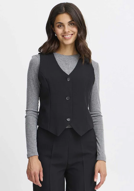 Grand Opening Sale Fransa Abigail V Neck Waistcoat, Black