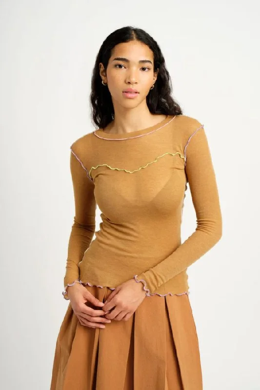 Stock Clearance Delia Long Sleeve Tee | Camel