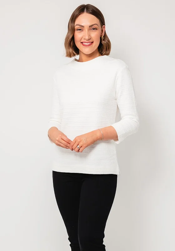 Today’s Deal Rabe Textured Cropped Sleeve Top, White