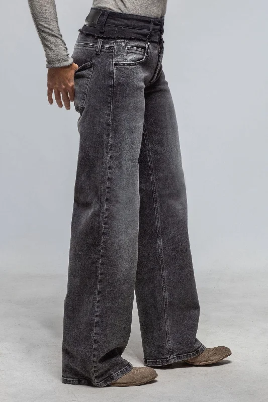 Special Buy Shannen Wide Leg Charcoal W/ Black Waist Band