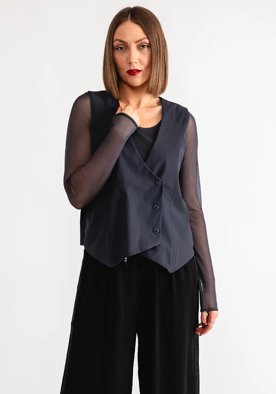 Exclusive Offers Naya Asymmetric Button Up Waistcoat, Grey