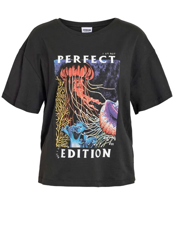 Deal Alert Noisy May Coral Graphic Print T-Shirt, Asphalt