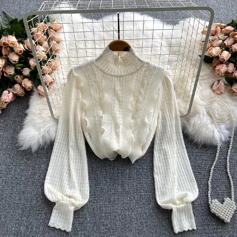 Cute lace long sleeve tops    S530