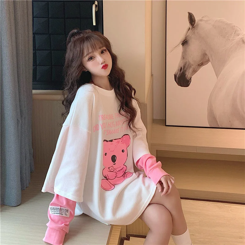 Price Drop Chic Long Sleeve Bear Tee  PL52464