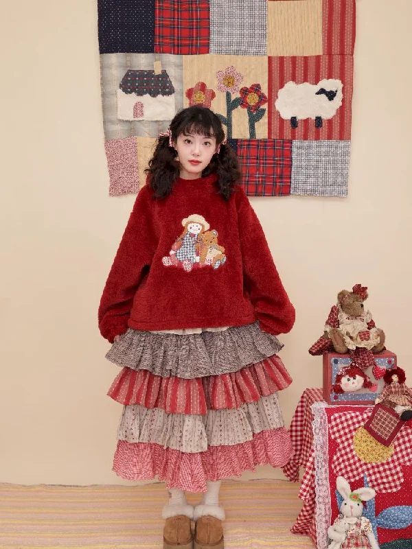 Warehouse Sale DOLL PATCH HOODED PLUSH JACKET [S0000010896]