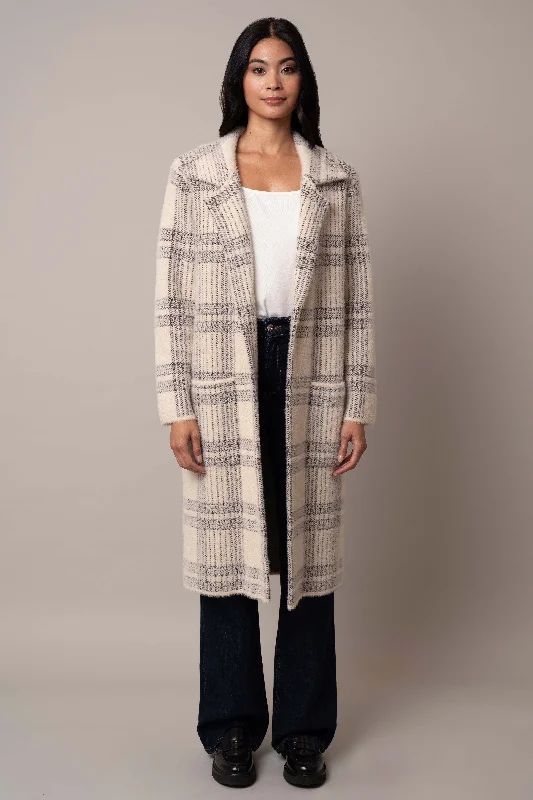 Savings Galore Open Plaid Mink Coat