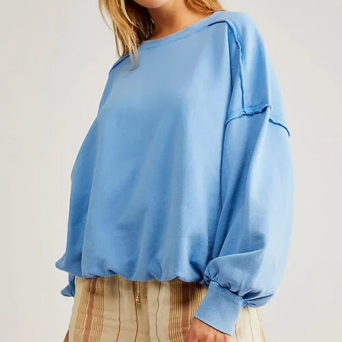 Anniversary Sale TastyHottie - Exposed Seam Dropped Shoulder Oversized Fashion  Sweatshirt