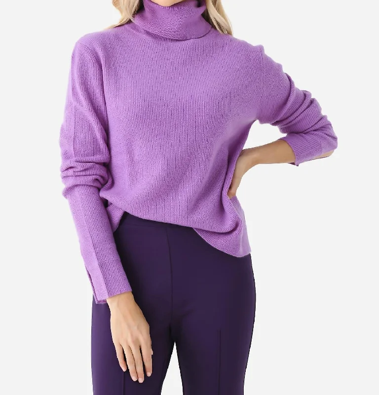 Instant Discount Leslie Split Sleeve Sweater In Violet