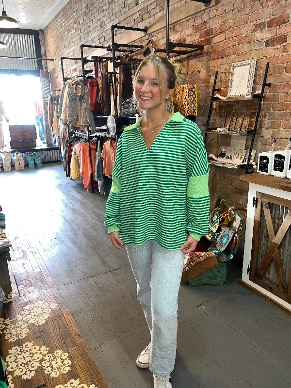 The Stripe Granny Smith Top