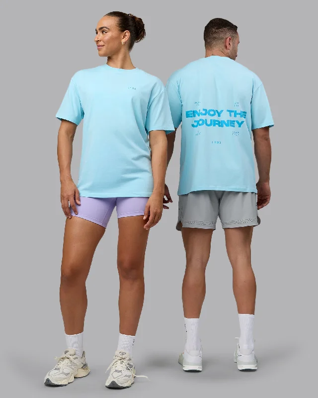 Unisex Enjoy the Journey Value Series FLXCotton Tee Oversize - Crystal Blue-Bay Blue