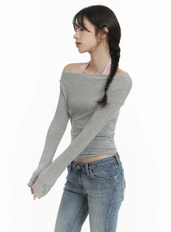 New Deal Basic Off Shoulder Long Sleeve CA402