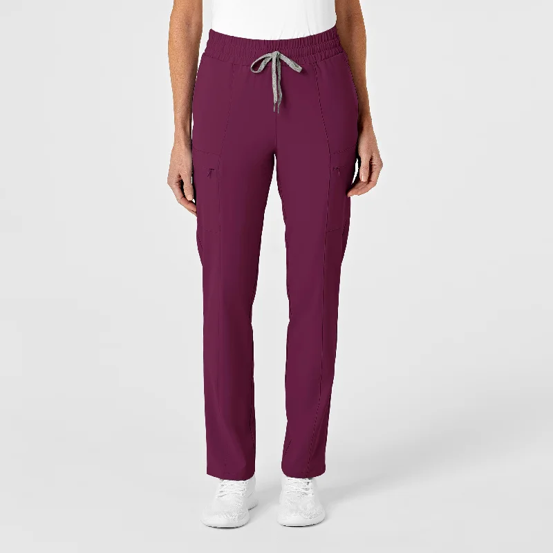 Crazy Deals RENEW Women's High Waist Slim Leg Scrub Pant - Wine