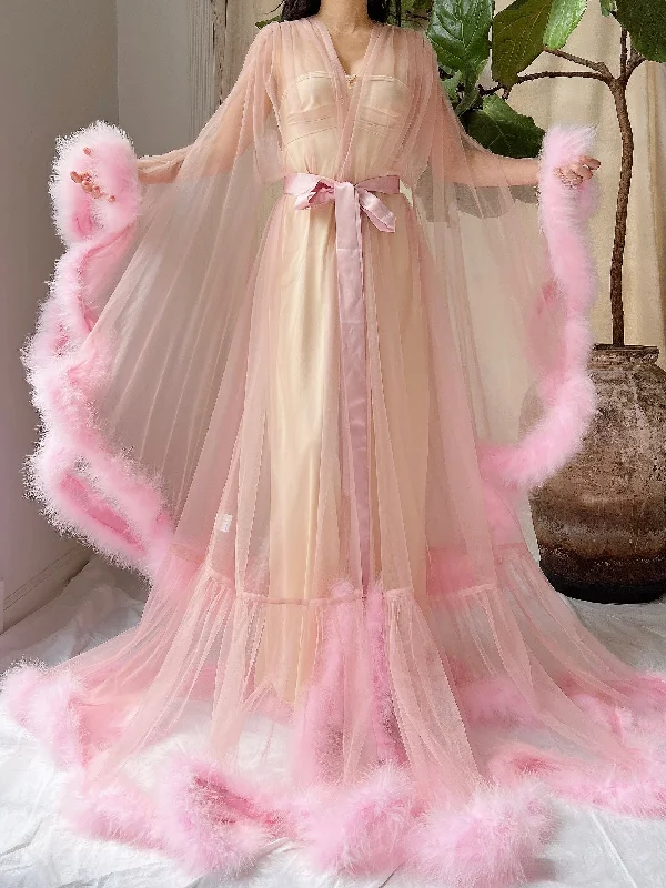 Mega Sale Marabou Tulle Dressing Gown - OSFM