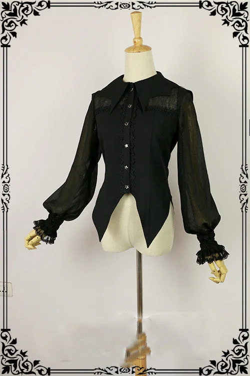 Fanzy Fantasy~Halloween Lolita Shirt Gothic Bat Collar