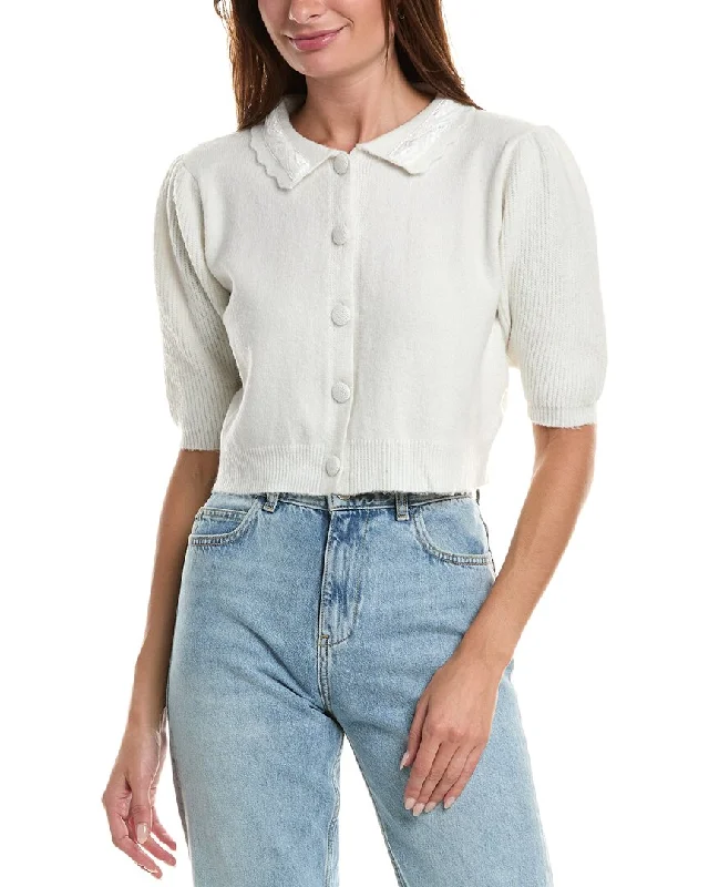 Amazing Deals Avantlook womens  Bubble Sleeve Cardigan, l, White