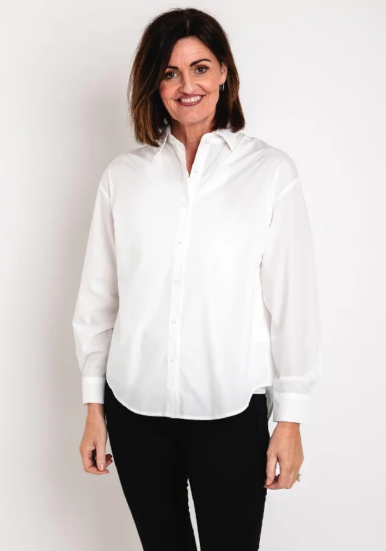 Super Deal Serafina Collection Crochet Panel Shirt, White