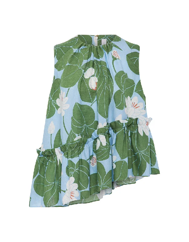 Weekend Deals That Impress Alora Linen Top in Waterlily Green
