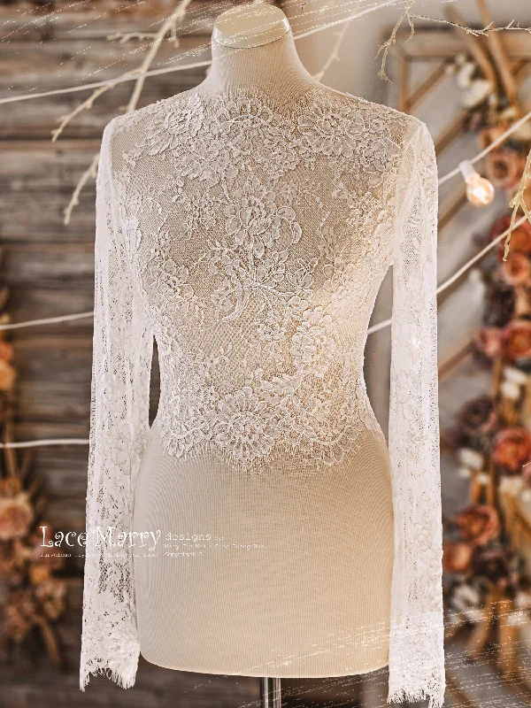 Price Meltdown MAGNOLIA #2 / Long Sleeves Bolero from Delicate Floral Lace