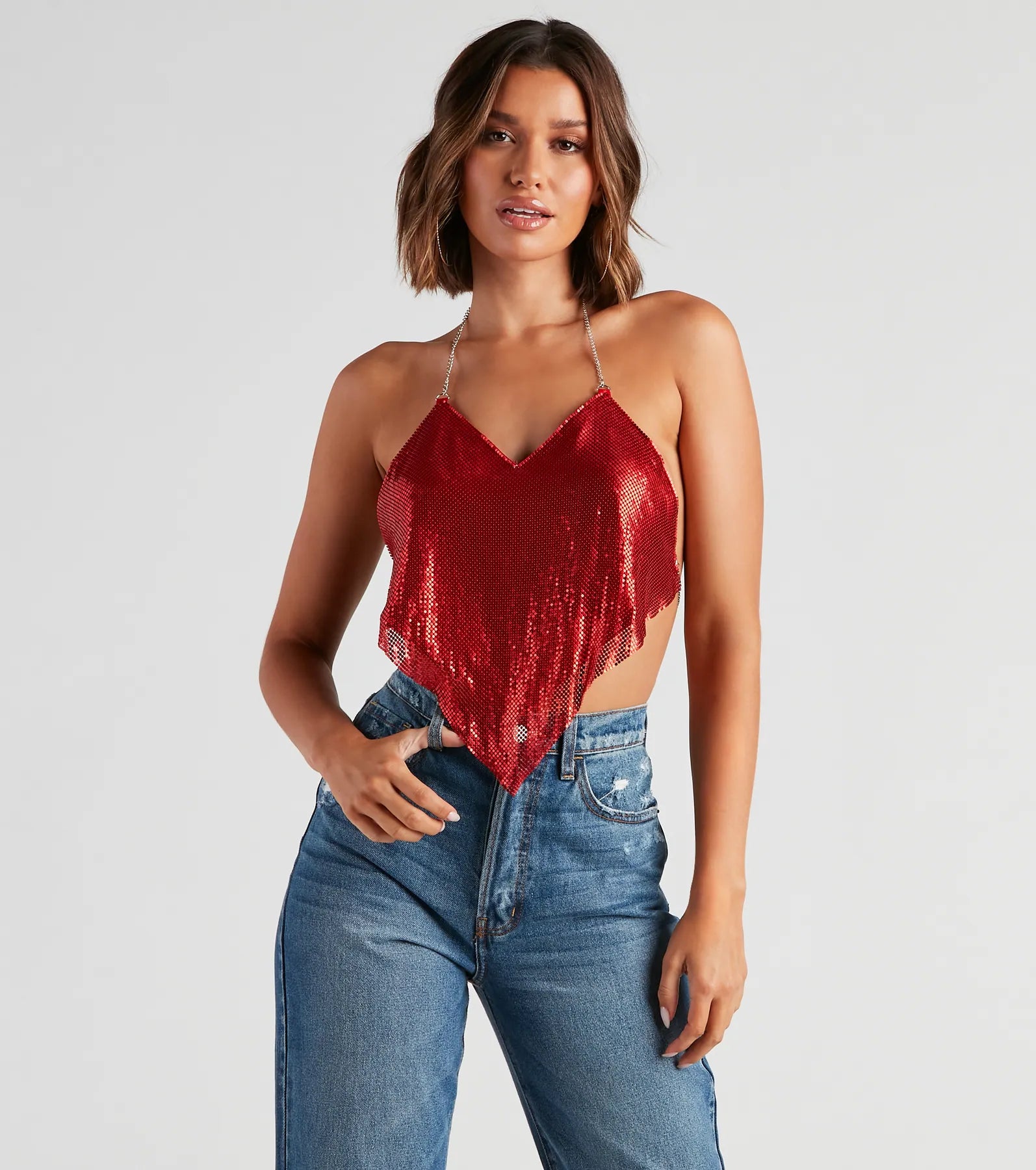 Great Deal Glam Fantasy Chainmail Halter Top