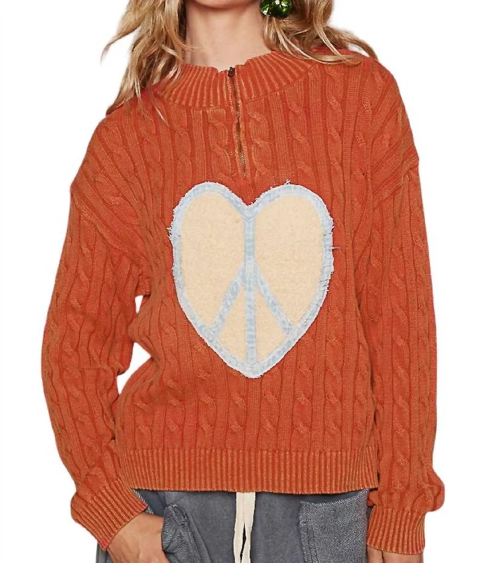 Weekend Specials to Relish Peaceful Heart Sweater In Apple Red