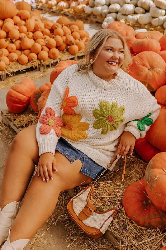 Floral Fields Knit Sweater Curves