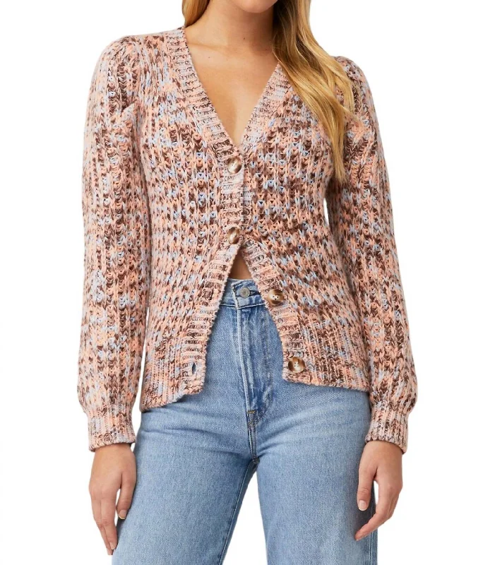 Big Savings Gramcercy Cardigan In Blue Peach Multi
