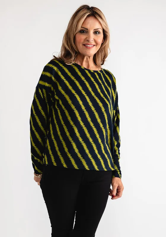 Hurry In b.young Pieta Striped Top, Navy