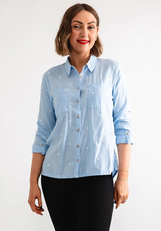 Early Access White Stuff Sophie Organic Cotton Shirt, Light Blue