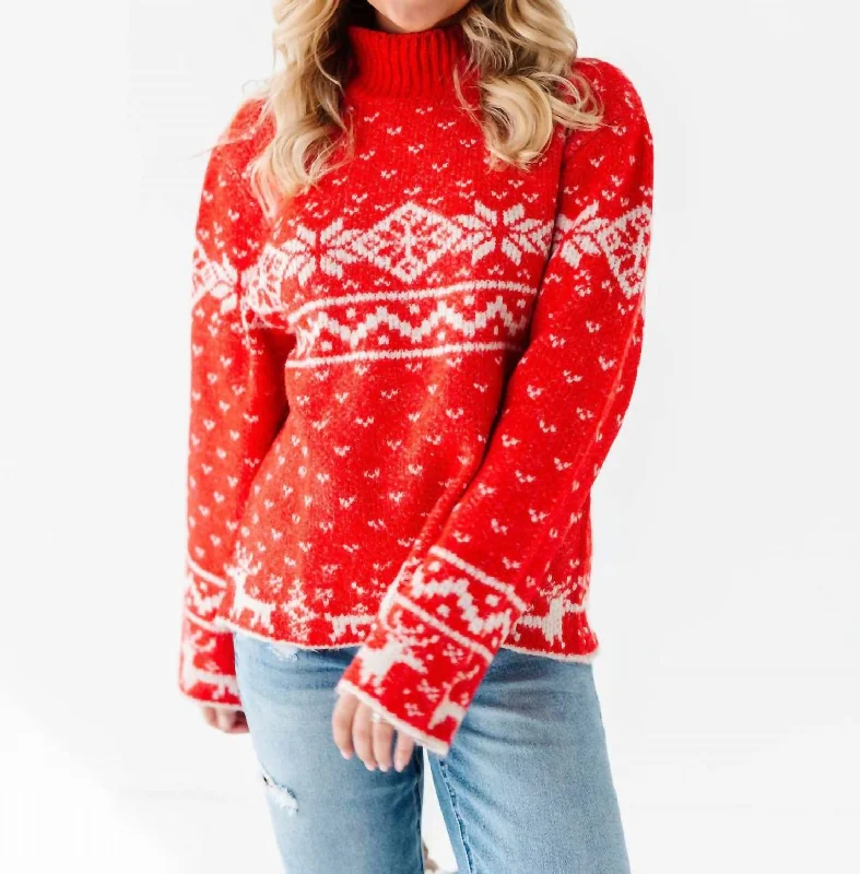 Huge Discounts Sleigh Ride Holiday Sweater In Red