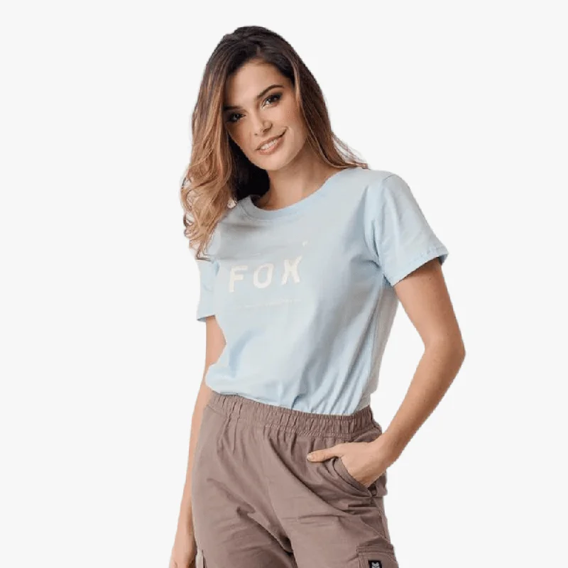 Weekend Deal Fox Womens Aviation Short Sleeve Tee Light Blue