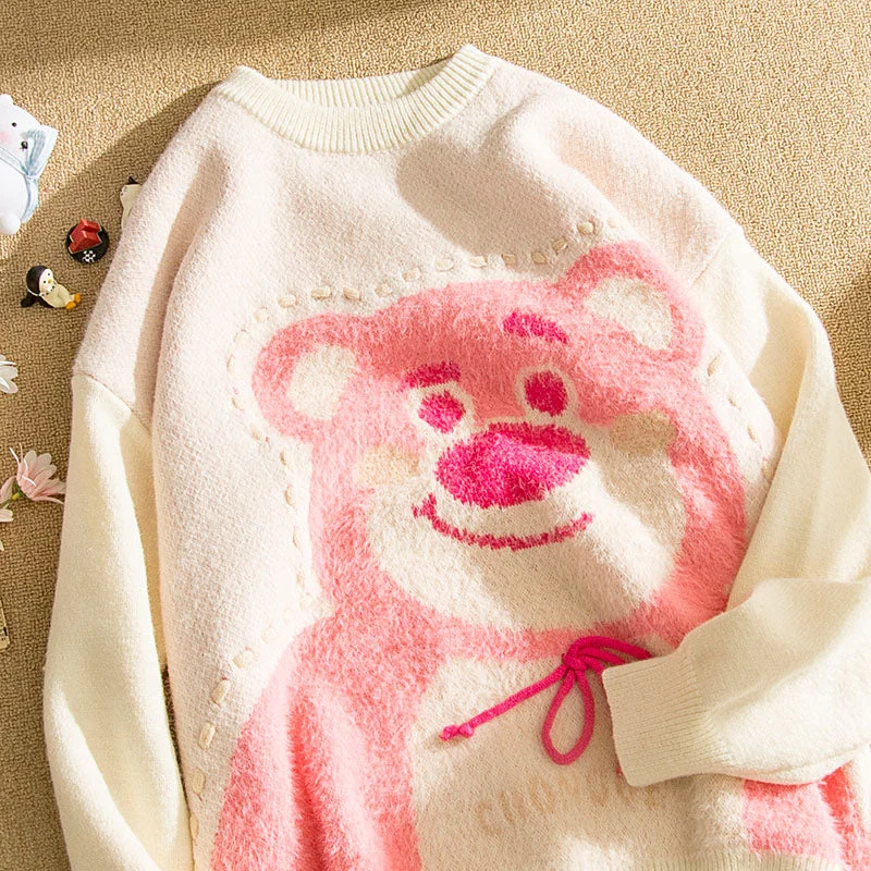 Bargain Prices Cute Strawberry Bear Sweater  PL52803