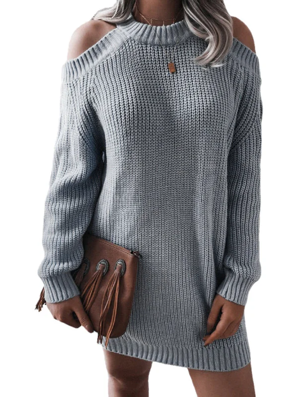 Price Drop BerryBetty - Women's off shoulder long sleeve casual loose wool sweater dress Price Drop BerryBetty - Women's off shoulder long sleeve casual loose wool sweater dress