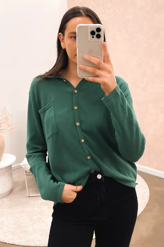 Deal Mania Klara Knit Top Green