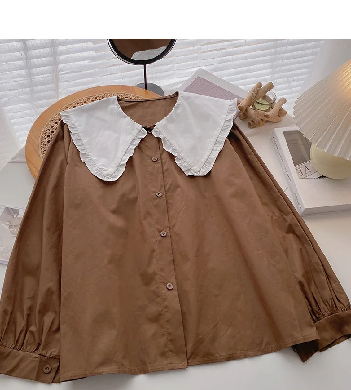 Factory Direct Sale New Korean version of xiaozhonggang style casual loose top  6395