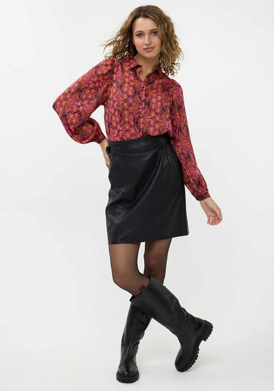 Unmissable Sale EsQualo Printed Button Up Blouse, Pink Multi