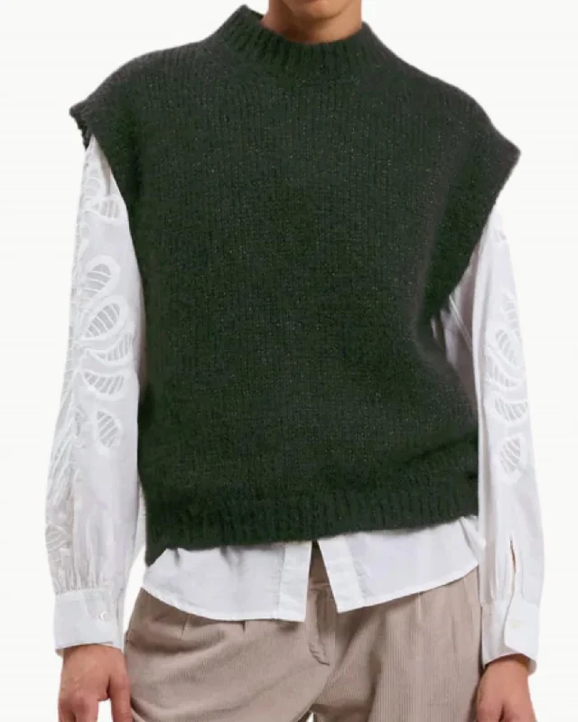 Price Drop Alert Maori Woman Knit Pullover Sweater In Army And Gold