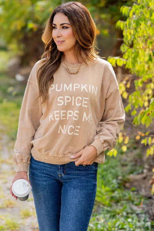 Price Cut Pumpkin Spice Keeps Me Nice Graphic Crewneck