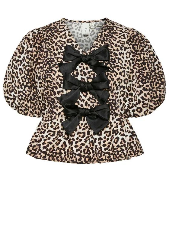 Weekend Deals That Impress Y.A.S Leopard Print Bow Top, Birch