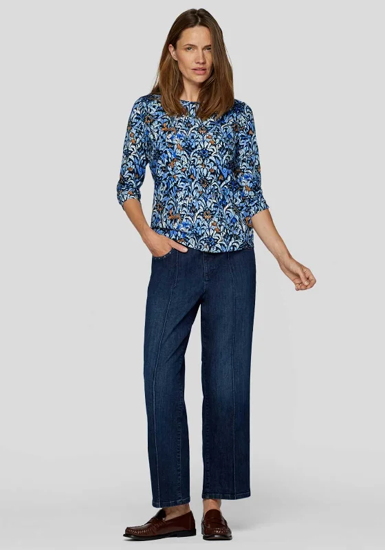 Crazy Deals Rabe Botanical Print Top, Blue