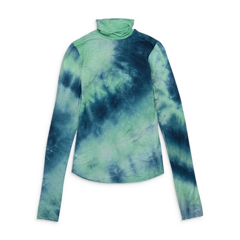 Weekend Offers That Amaze CALLIPYGIAN LONG SLEEVE GREEN BLUE TURTLENECK SWEATER