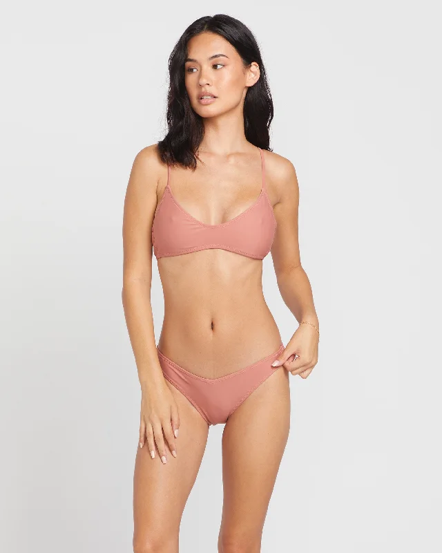 Final Clearance Simply Solid Crop Top - Mauve Rose