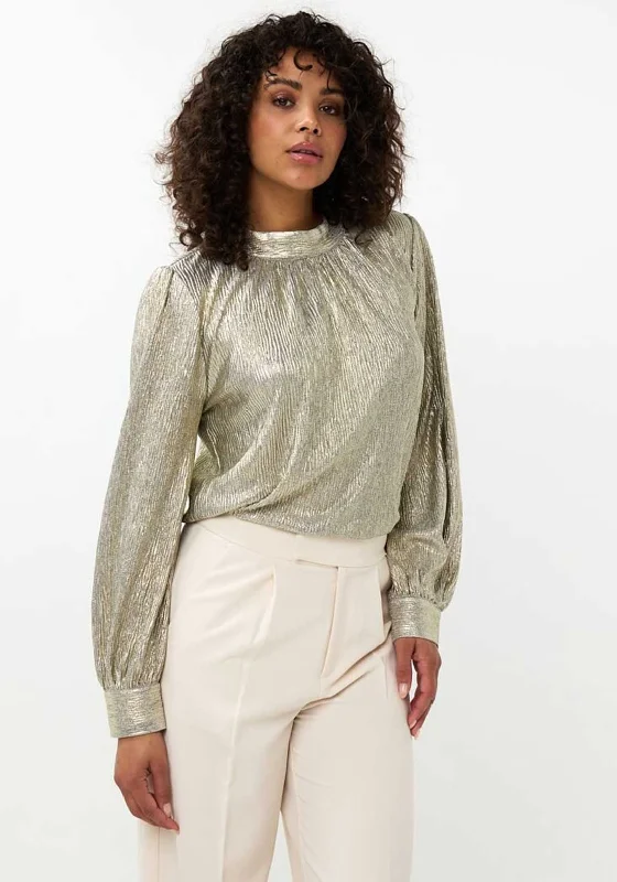 Price Slash Esqualo Fancy Foil Blouse, Gold