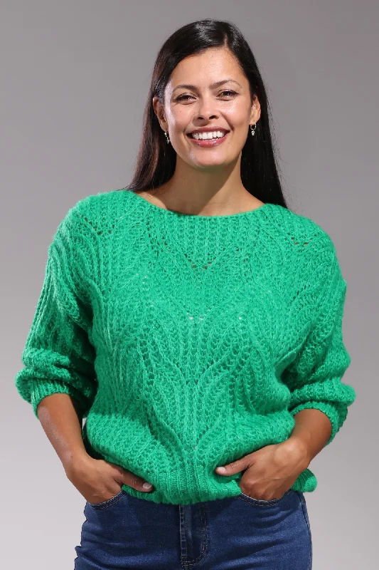 Savings Event Cable knit Jersey Made in Italy | GREEN | 0401ZZ